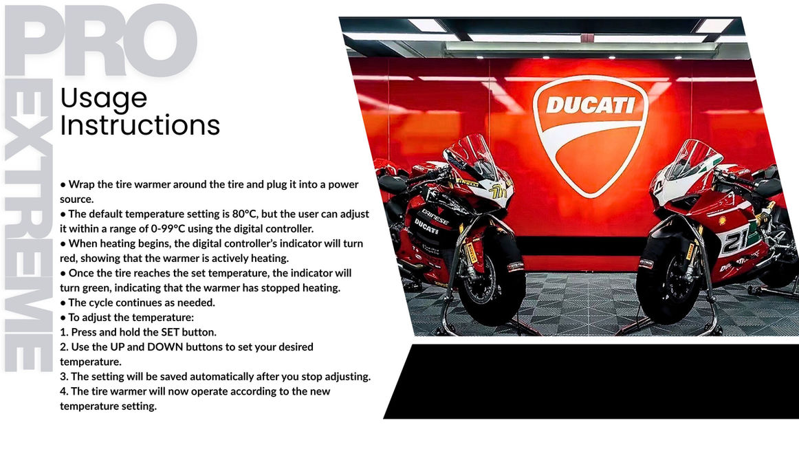 MOTO-TRON Pro-Extreme Full Coverage & Automatic Temperature Control Tire Warmers