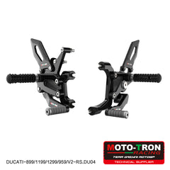 MOTO-TRON Rearsets for DUCATI PANIGALE 899/959/V2/1199/1299 (thru 2024)